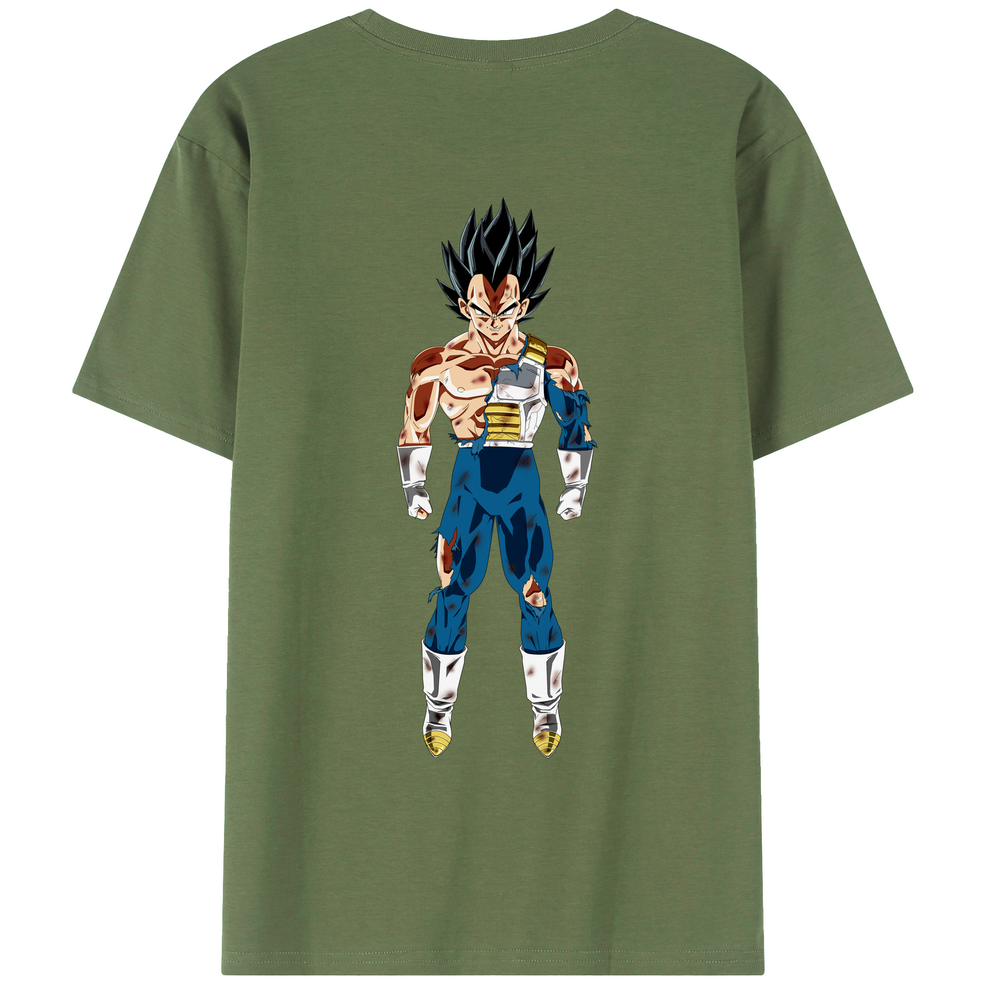 （画像用） ドラゴンボール ベジータ四世（Bejīta Yonsei）DRAGON BALL Vegeta IV 綿100％ メンズ半袖Tシャツ（バックプリント） 通気性